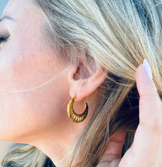 Lotus Moon Mood Hoop Earrings